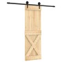 Puerta corredera con herrajes madera maciza de pino 70x210 cm de vidaXL, Puertas - Ref: Foro24-3203242, Precio: 153,32 €, Des...