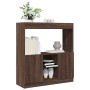 Aparador de madera de ingeniería marrón roble 92x33x100 cm en Librerías y estanterías | Comprar online en Foro24
