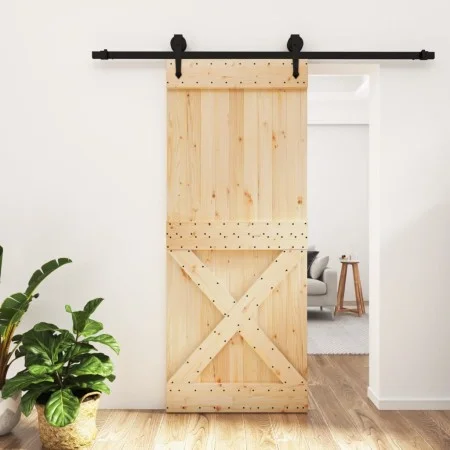 Puerta corredera con herrajes madera maciza de pino 85x210 cm von vidaXL, Türen - Ref: Foro24-3203244, Preis: 180,93 €, Rabat...