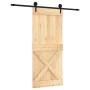Puerta corredera con herrajes madera maciza de pino 90x210 cm de vidaXL, Puertas - Ref: Foro24-3203245, Precio: 185,49 €, Des...