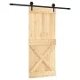Schiebetür mit massiven Kiefernhölzern und Beschlägen, 90x210 cm. von vidaXL, Türen - Ref: Foro24-3203245, Preis: 187,74 €, R...