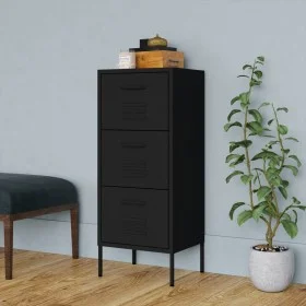 Black steel storage cabinet 42.5x35x101.5 cm by vidaXL, Lockers and storage cabinets - Ref: Foro24-336187, Price: 132,10 €, D...
