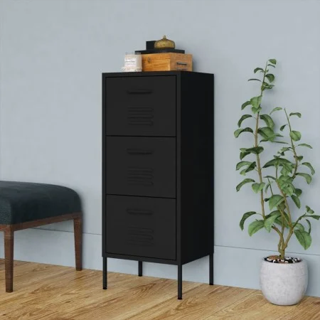 Black steel storage cabinet 42.5x35x101.5 cm by vidaXL, Lockers and storage cabinets - Ref: Foro24-336187, Price: 126,67 €, D...