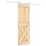 Puerta corredera con herrajes madera maciza de pino 70x210 cm de vidaXL, Puertas - Ref: Foro24-3203266, Precio: 171,12 €, Des...