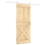 Schiebetür mit Beschlägen aus massivem Kiefernholz, 85 x 210 cm von vidaXL, Türen - Ref: Foro24-3203268, Preis: 199,54 €, Rab...