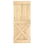 Schiebetür mit Beschlägen aus massivem Kiefernholz, 85 x 210 cm von vidaXL, Türen - Ref: Foro24-3203268, Preis: 199,54 €, Rab...