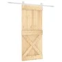 Sliding door with solid pine wood hardware 90x210 cm by vidaXL, Doors - Ref: Foro24-3203269, Price: 206,66 €, Discount: %