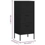 Black steel storage cabinet 42.5x35x101.5 cm by vidaXL, Lockers and storage cabinets - Ref: Foro24-336187, Price: 126,67 €, D...