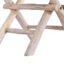 Folding stool made of genuine leather and solid teak wood by vidaXL, Folding stools and chairs - Ref: Foro24-288815, Price: 6...