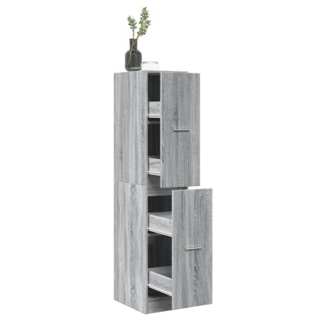 Armario botiquín madera ingeniería gris Sonoma 30x41x144,5 cm