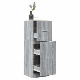 Armario botiquín madera ingeniería gris Sonoma 40x41x118 cm