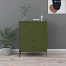 Olive green steel drawer cabinet 80x35x101.5 cm by vidaXL, Drawers - Ref: Foro24-336198, Price: 201,68 €, Discount: %