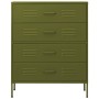 Olivgrüner Schubladenschrank aus Stahl 80x35x101,5 cm von vidaXL, Schubladen - Ref: Foro24-336198, Preis: 190,20 €, Rabatt: %