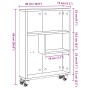 Carrito de almacenaje estrecho roble Sonoma 48x13x68 cm madera