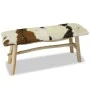 Teak wood bench with genuine leather by vidaXL, Benches for halls and storage - Ref: Foro24-244547, Price: 171,87 €, Discount: %