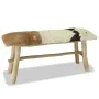 Teak wood bench with genuine leather by vidaXL, Benches for halls and storage - Ref: Foro24-244547, Price: 171,87 €, Discount: %