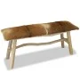 Teak wood bench with genuine leather by vidaXL, Benches for halls and storage - Ref: Foro24-244547, Price: 171,87 €, Discount: %