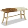 Teak wood bench with genuine leather by vidaXL, Benches for halls and storage - Ref: Foro24-244547, Price: 171,87 €, Discount: %