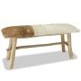 Bank aus Teakholz mit echtem Leder von vidaXL, Bänke für Hallen und Lager - Ref: Foro24-244547, Preis: 174,31 €, Rabatt: %