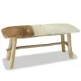 Teak wood bench with genuine leather by vidaXL, Benches for halls and storage - Ref: Foro24-244547, Price: 171,87 €, Discount: %