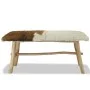 Teak wood bench with genuine leather by vidaXL, Benches for halls and storage - Ref: Foro24-244547, Price: 171,87 €, Discount: %