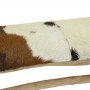 Bank aus Teakholz mit echtem Leder von vidaXL, Bänke für Hallen und Lager - Ref: Foro24-244547, Preis: 174,31 €, Rabatt: %