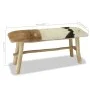 Teak wood bench with genuine leather by vidaXL, Benches for halls and storage - Ref: Foro24-244547, Price: 171,87 €, Discount: %