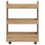 Carro de almacenaje estrecho 3 niveles madera roble artisian