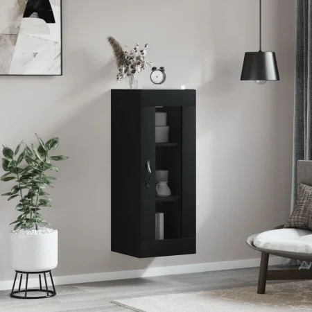 Black wall cabinet 34.5x34x90 cm by vidaXL, Sideboards - Ref: Foro24-835003, Price: 51,44 €, Discount: %