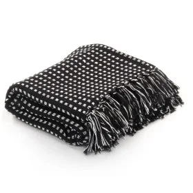 Schwarze karierte Decke aus Baumwolle, 160 x 210 cm von vidaXL, Decken - Ref: Foro24-245331, Preis: 28,73 €, Rabatt: %