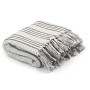Gestreifte Decke aus grau-weißer Baumwolle, 220 x 250 cm von vidaXL, Decken - Ref: Foro24-245329, Preis: 30,17 €, Rabatt: %