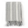 Gray and white cotton striped blanket 220x250 cm by vidaXL, Blankets - Ref: Foro24-245329, Price: 30,17 €, Discount: %