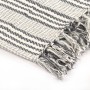 Gray and white cotton striped blanket 220x250 cm by vidaXL, Blankets - Ref: Foro24-245329, Price: 30,17 €, Discount: %