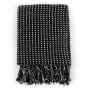 Black cotton checkered blanket 220x250 cm by vidaXL, Blankets - Ref: Foro24-245332, Price: 38,45 €, Discount: %