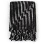 Black cotton checkered blanket 220x250 cm by vidaXL, Blankets - Ref: Foro24-245332, Price: 38,45 €, Discount: %