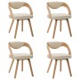 Dining chairs 4 pcs curved wood and cream synthetic leather by vidaXL, dining chairs - Ref: Foro24-278844, Price: 707,12 €, D...