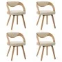Dining chairs 4 pcs curved wood and cream synthetic leather by vidaXL, dining chairs - Ref: Foro24-278844, Price: 659,99 €, D...
