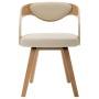 Dining chairs 4 pcs curved wood and cream synthetic leather by vidaXL, dining chairs - Ref: Foro24-278844, Price: 707,12 €, D...