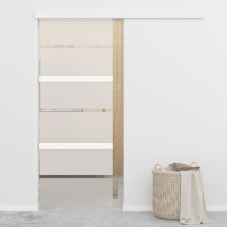 Sliding door with soft stop ESG glass and aluminum 76x205 cm by vidaXL, Doors - Ref: Foro24-288061, Price: 240,71 €, Discount: %