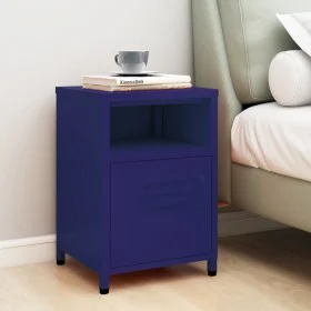 Marineblauer Nachttisch aus Stahl, 35 x 35 x 51 cm von vidaXL, Nachttische - Ref: Foro24-336217, Preis: 75,76 €, Rabatt: %