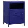 Mesita de noche acero azul marino 35x35x51 cm de vidaXL, Mesitas de noche - Ref: Foro24-336217, Precio: 75,69 €, Descuento: %