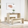 Mesa y bancos de comedor 3 pzas madera ingeniería roble Sonoma