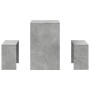 Mesa y bancos de comedor 3 pzas madera ingeniería gris hormigón