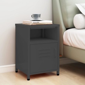 Nachttisch aus anthrazitfarbenem Stahl, 35 x 35 x 51 cm von vidaXL, Nachttische - Ref: Foro24-336222, Preis: 92,66 €, Rabatt: %