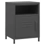 Nachttisch aus anthrazitfarbenem Stahl, 35 x 35 x 51 cm von vidaXL, Nachttische - Ref: Foro24-336222, Preis: 87,36 €, Rabatt: %