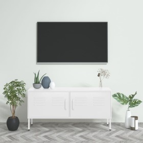 White steel TV cabinet 105x35x50 cm by vidaXL, TV Furniture - Ref: Foro24-336233, Price: 157,88 €, Discount: %