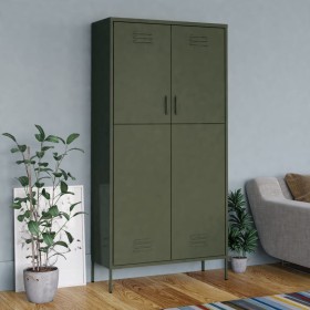 Olivgrüner Stahlschrank 90x50x180 cm von vidaXL, Kleiderschränke - Ref: Foro24-336243, Preis: 315,01 €, Rabatt: %