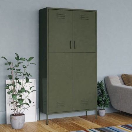 Olivgrüner Stahlschrank 90x50x180 cm von vidaXL, Kleiderschränke - Ref: Foro24-336243, Preis: 315,25 €, Rabatt: %