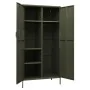 Armario de acero verde oliva 90x50x180 cm de vidaXL, Armarios roperos - Ref: Foro24-336243, Precio: 340,76 €, Descuento: %