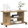 Mueble de TV ruedas madera ingeniería roble artisan 80x40x45 cm
